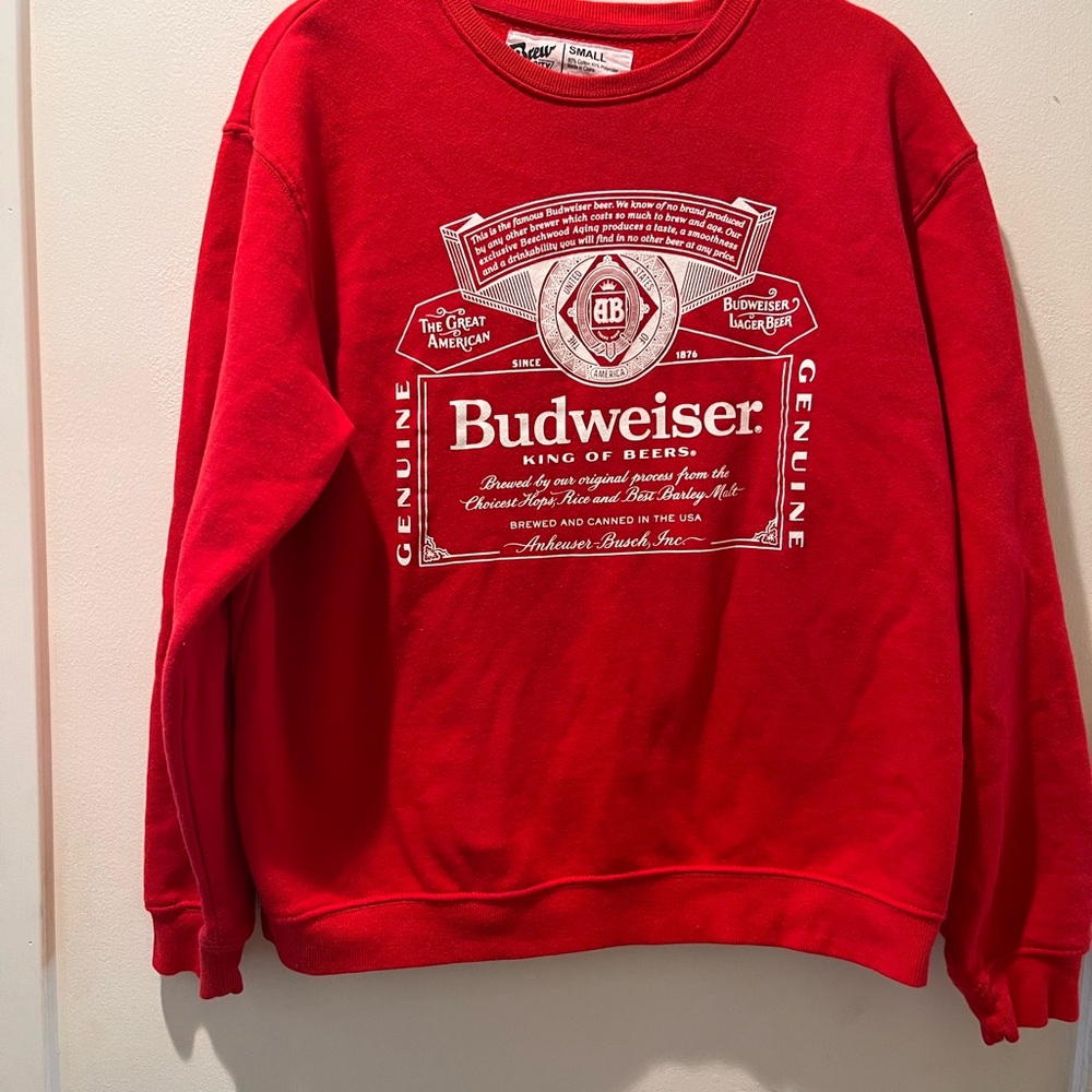 Budweiser Red Sweatshirt with Logo